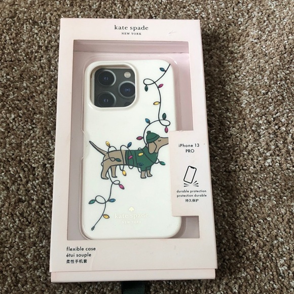 kate spade Accessories - Kate Spade Claude iPhone 13 PRO sweater dog  lights flexible phone case New